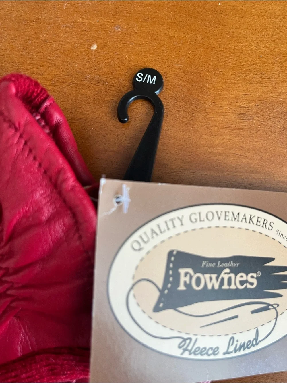 Fownes Women’s Fleece Lived Red Gloves Leather S/M NWT